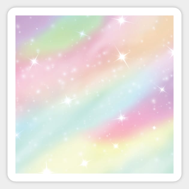 Pastel Rainbow Sparkle Clouds Sticker by Printable Pretty
